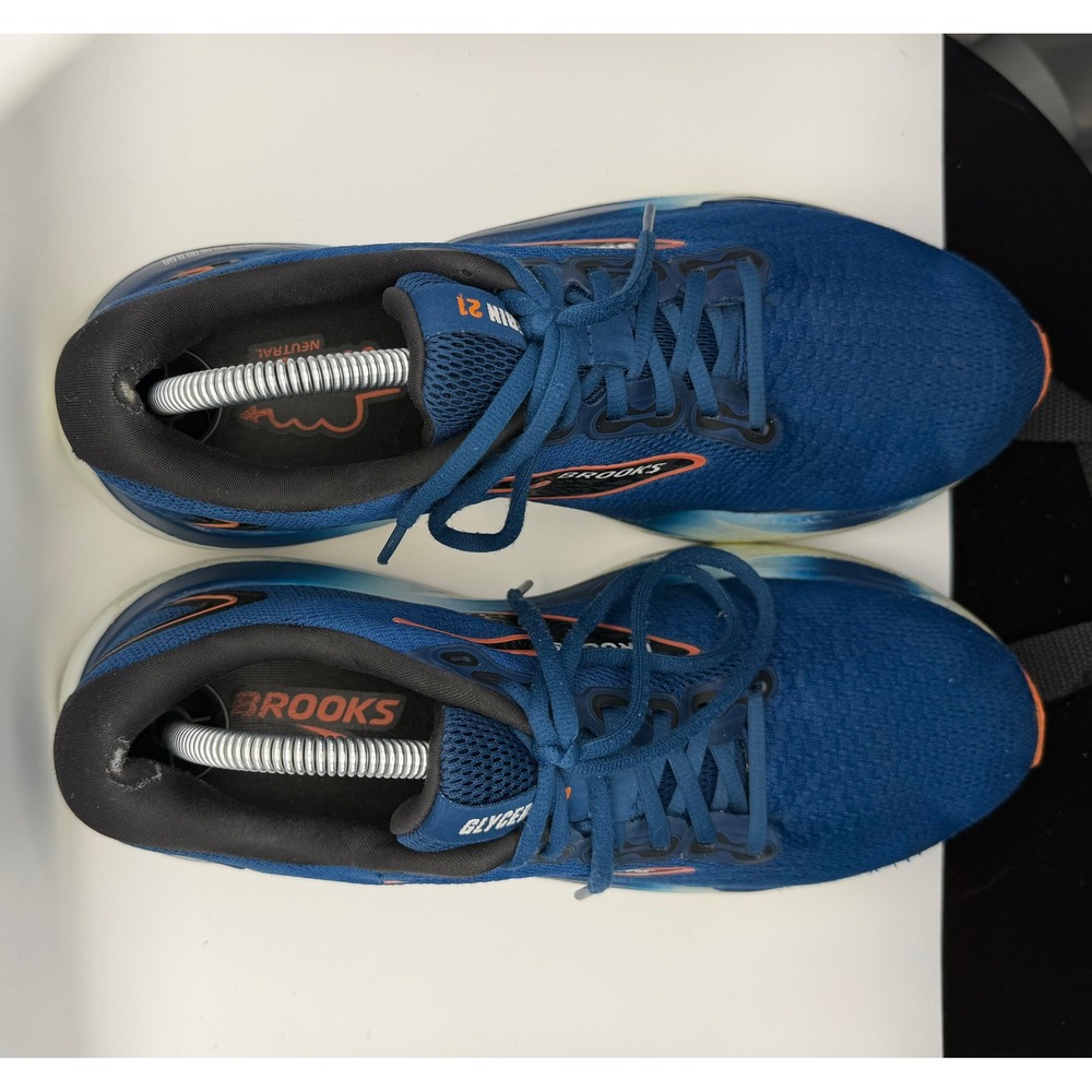 Brooks Glycerin 21 Running Shoes Mens 10 Wide 2E Blue Orange Good DNA LOFT v3 - Picture 6 of 13